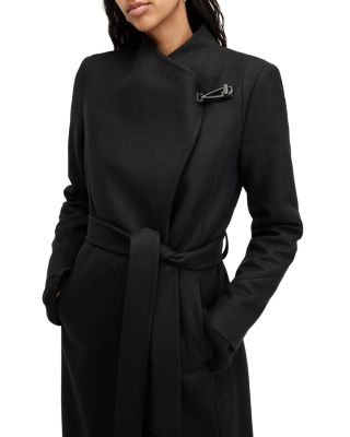 Riley Wrap Around Belted Long Line Wool Coat