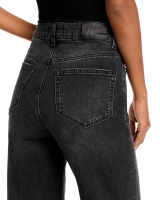 PAIGE Sasha High Rise Wide Leg Jeans in Viper Black