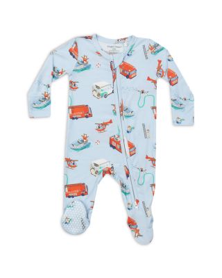 Angel Dear - Boys' Rescue Vehicle Dogs Zip Footie - Baby