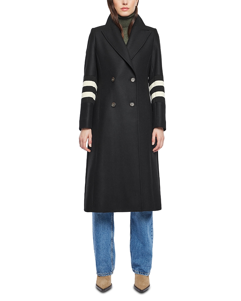 Hiso Yvette Double Breasted Coat In Black Texture
