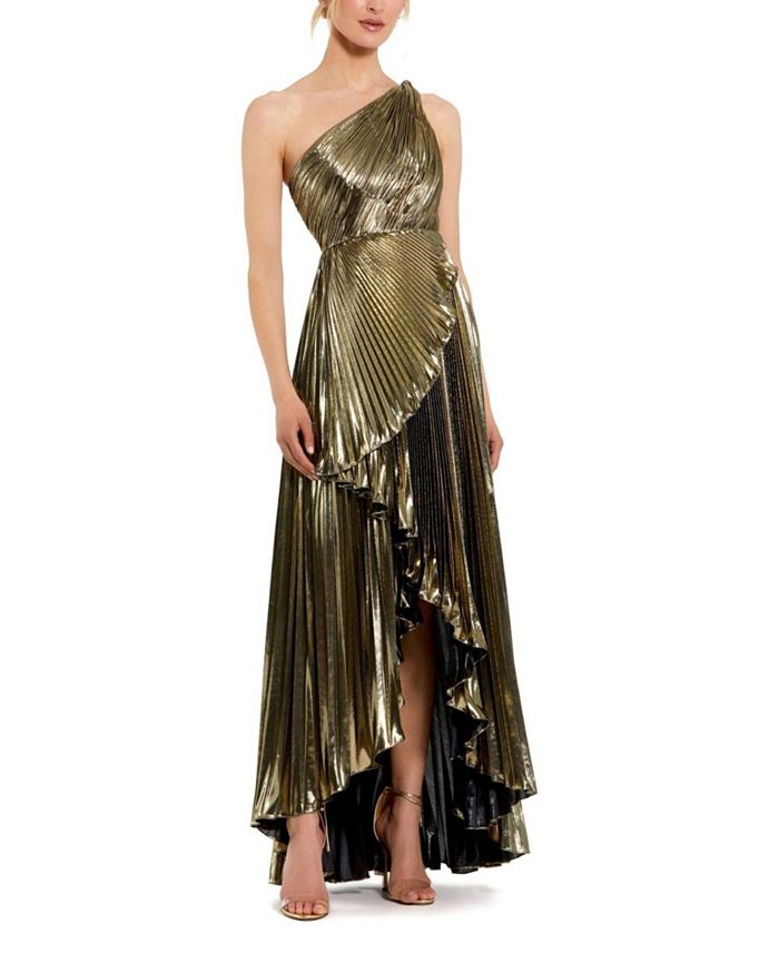 Metallic Ruffle Gown
