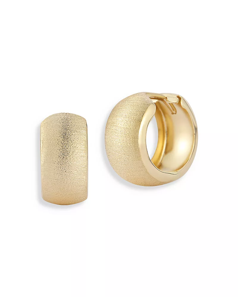 Moon & Meadow 14K Yellow Gold Puffed Huggie Hoop Earrings