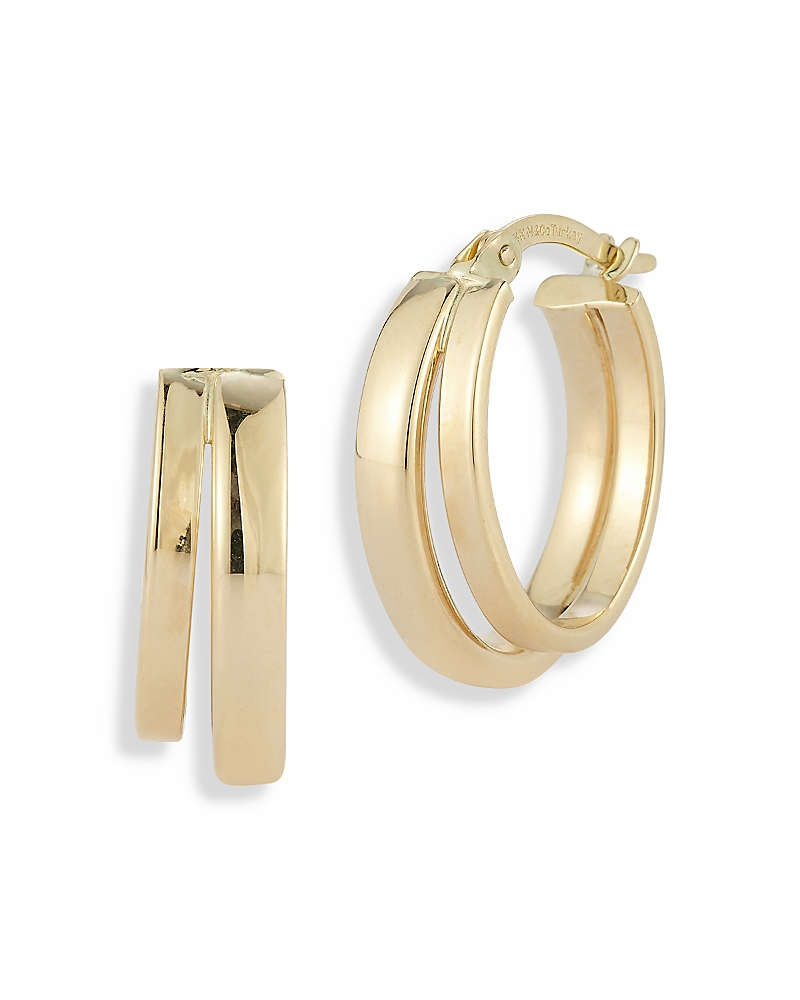 Moon & Meadow 14k Yellow Gold Double Small Hoop Earrings In Gold
