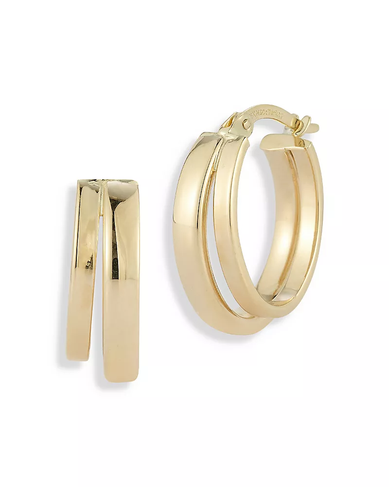 Moon & Meadow 14K Yellow Gold Double Small Hoop Earrings