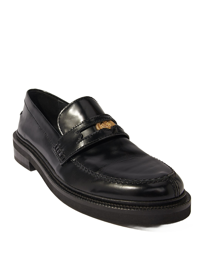 Maje Leather Loafers In Black