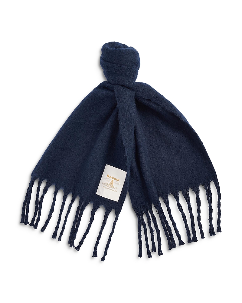 Barbour Ellison Oversize Tassel Scarf In Blue