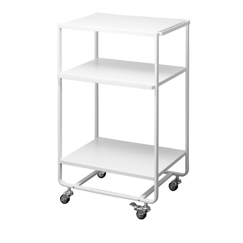 Yamazaki Three Tier Rolling Utility Shelf In White