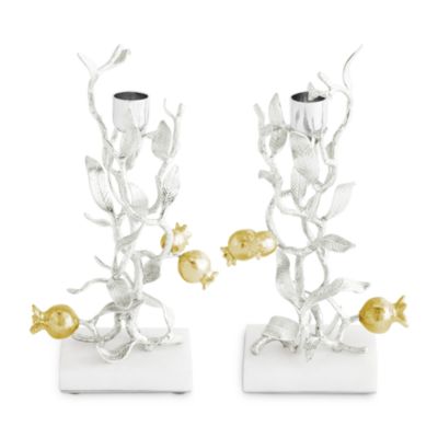 Michael Aram - Pomegranate Silver and Gold Tone Candleholders, Set of 2