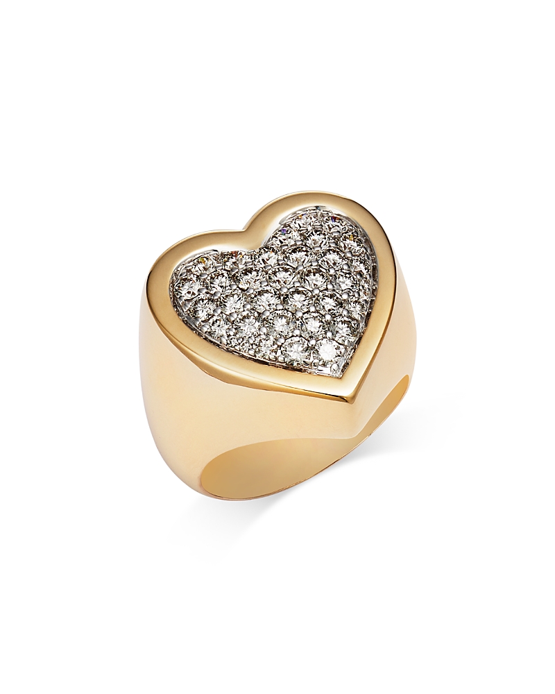 Bloomingdale's Fine Collection 14K Yellow Gold Pave Diamond Heart Ring, 1.5 ct. t. w.