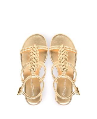 サンダル・ミュール Gianvito Rossi 'Capua' sandals GIANVITO ROSSI Capua metallic braided leather sandals | NET