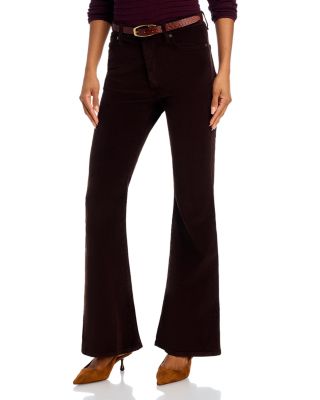 Frame Le Easy High Rise Corduroy Flare Jeans in Espresso