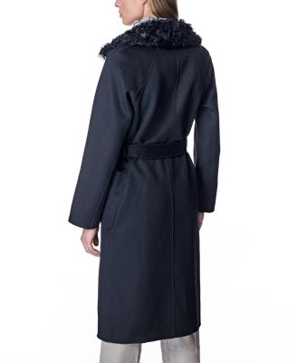 Belted Wool Coat with Collar