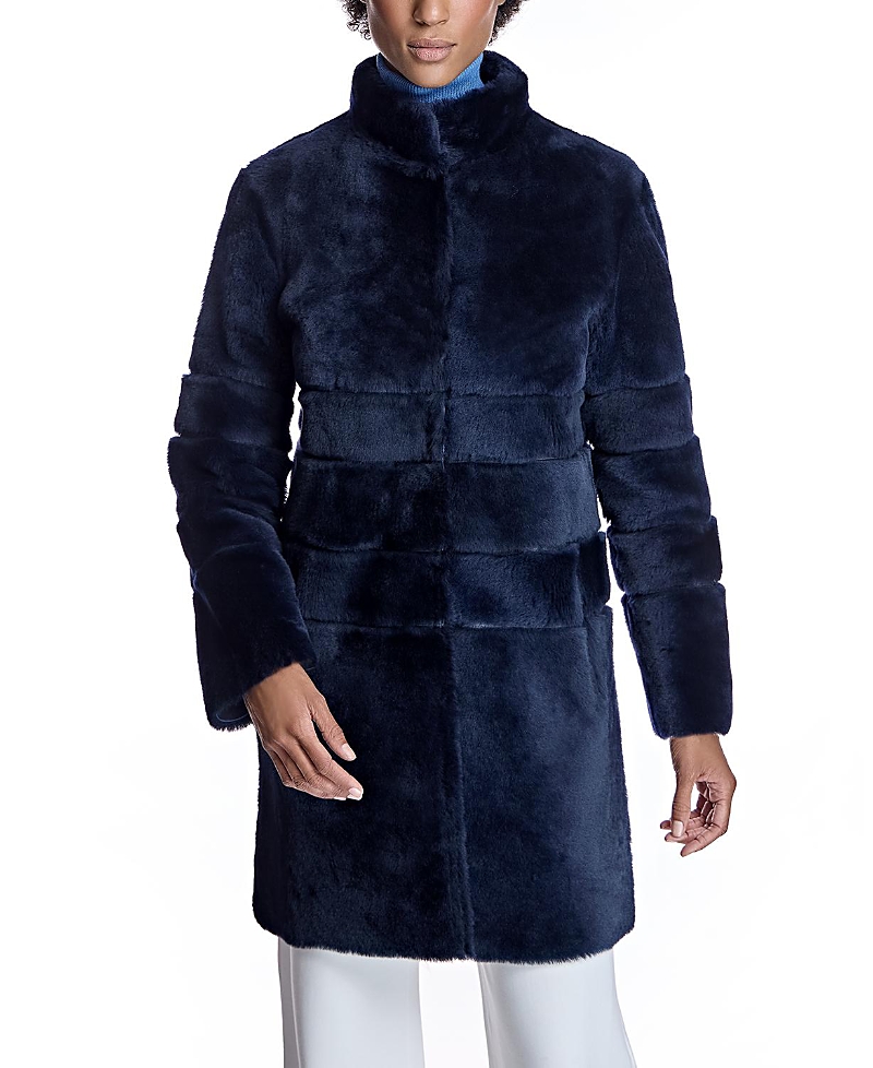 Maximilian Reversible Seam-Out Shearling Shortcoat