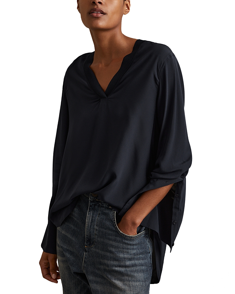 Reiss Tash Top In Navy