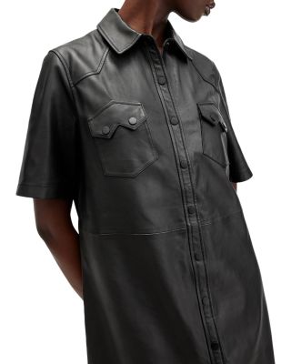 Rock Leather Shirt Dress