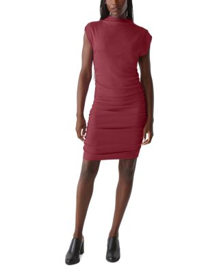 Michael Stars Gia Mock Neck Ruched Dress