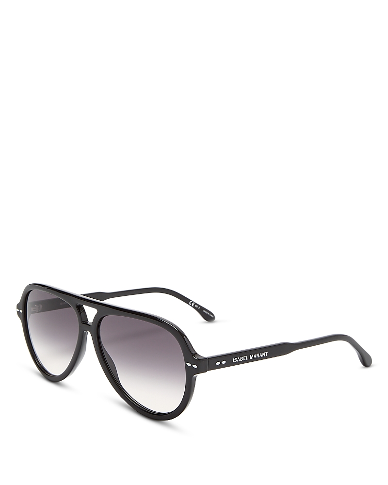 Isabel Marant Acetate Aviator Sunglasses In Black/gray Gradient
