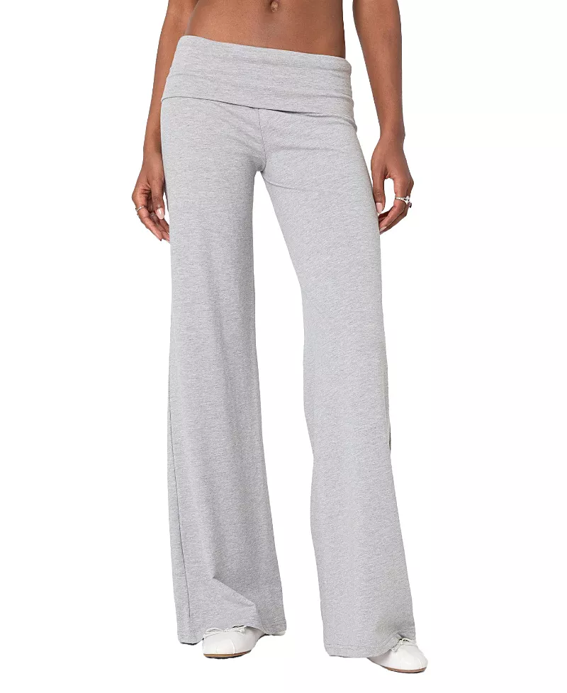 Edikted Wide Leg Fold Over Pants