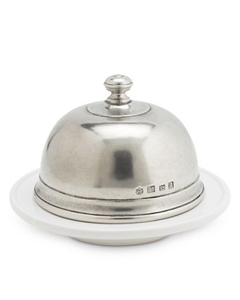 Convivio Large Ceramic and Pewter Butter Dome