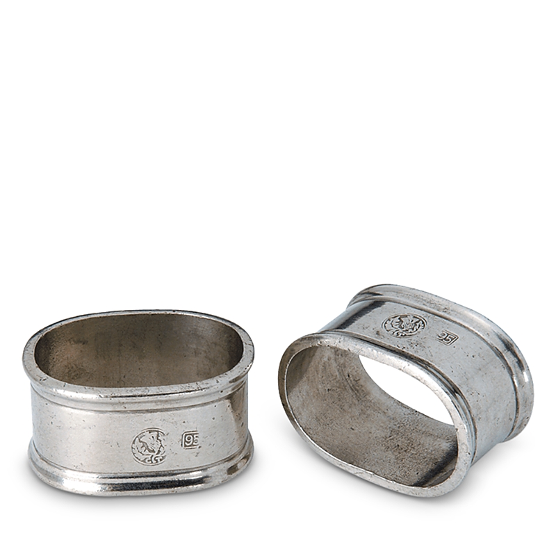 Match Pewter Napkin Rings, Set Of 2 In Pewter