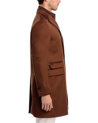 Wool Topcoat with Zip Out Microsuede Bib 