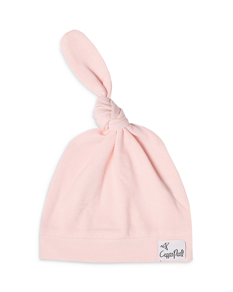 Copper Pearl Blush Top Knot Hat, 0-4 Months In Blush