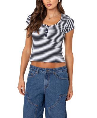 Kady Striped Henley Tee