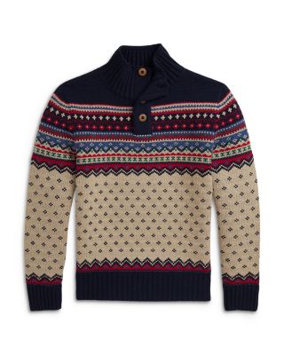 Ralph Lauren - Boys' Nordic Inspired Wool Cotton Sweater - Little Kid, Big Kid