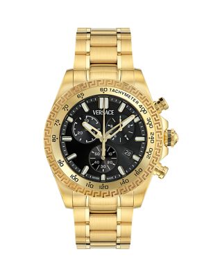 Versace Men's Swiss Chronograph X Gold Ion Plated Stainless Steel Bracelet Watch 44mm In Ip Yellow Gold