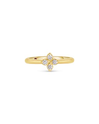 Roberto Coin - 18K Yellow Gold Love in Verona Diamond Flower Ring