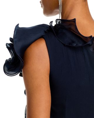 One Shoulder Crepe Column Gown - thumbnail 3