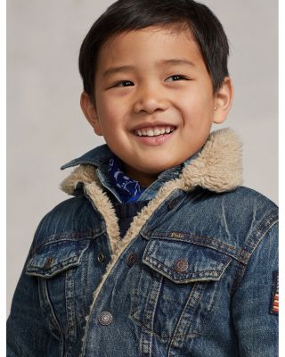 Boys' Teddy Fleece Lined Denim Trucker Jacket - Little Kid