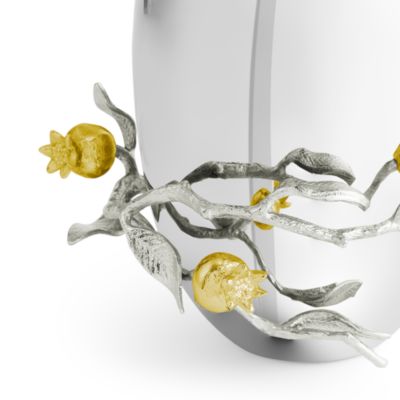 Pomegranate Silver and Gold Medium Vase