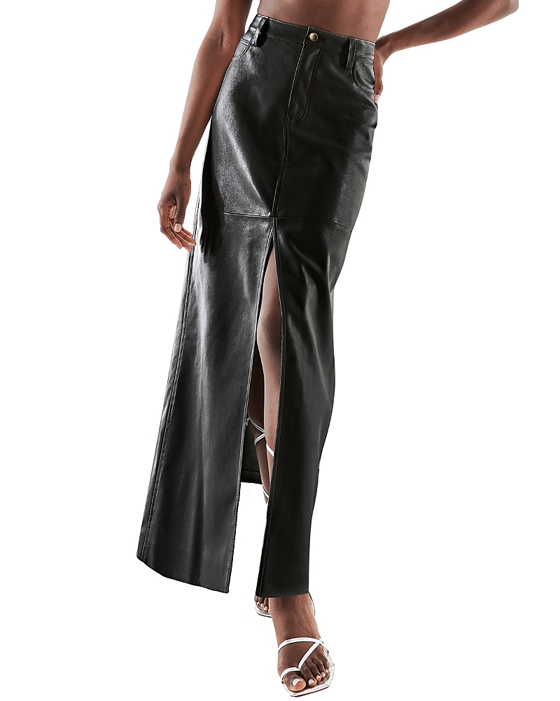 As By Df Imogen Recycled Leather Maxi Skirt In Black