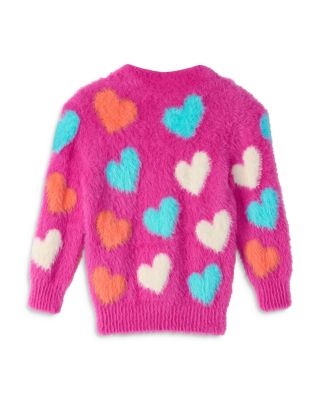 Girls' Jumbo Hearts Boucle Cardigan - Little Kid, Big Kid