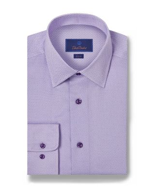 David Donahue - Cotton Micro Dot Print Slim Fit Dress Shirt