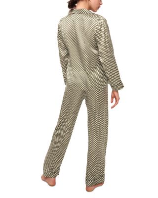 Inez Printed Washable Silk Long Pajama Set