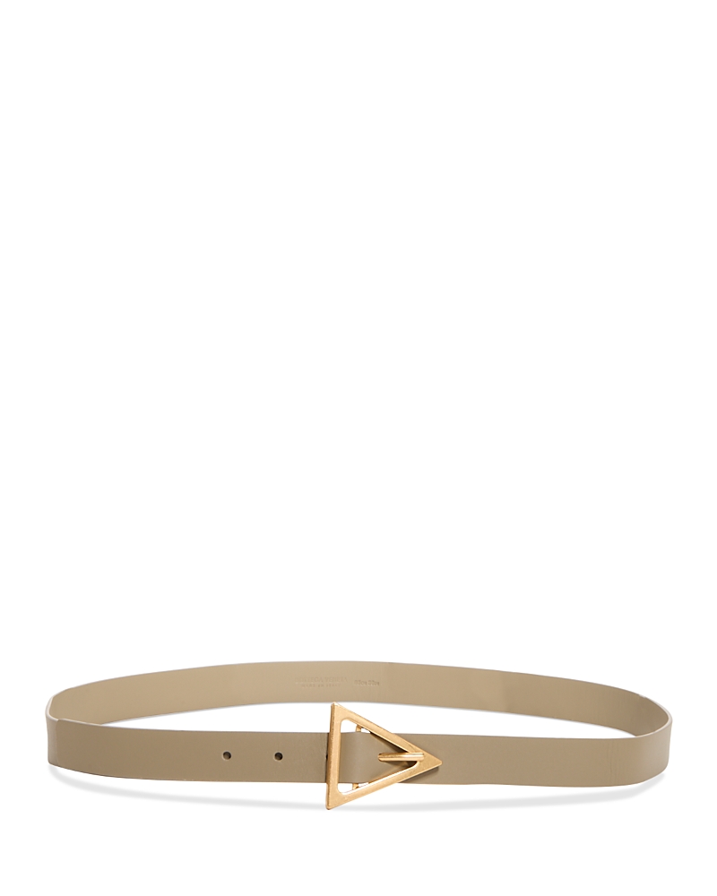 Bottega Veneta Triangular Buckle Belt In Bianc/trif