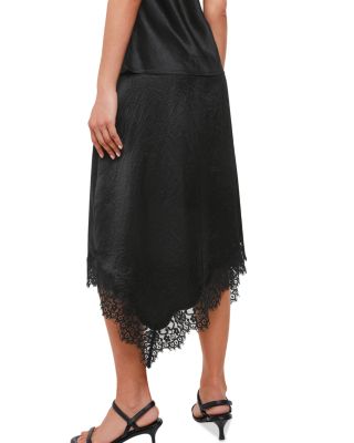 Lace Insert Midi Skirt