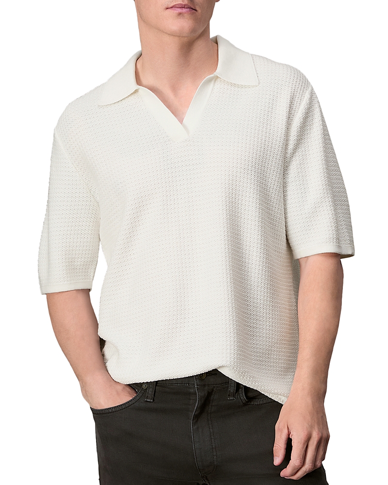Rag & Bone Hayes Open Collar Polo Shirt In Ivory