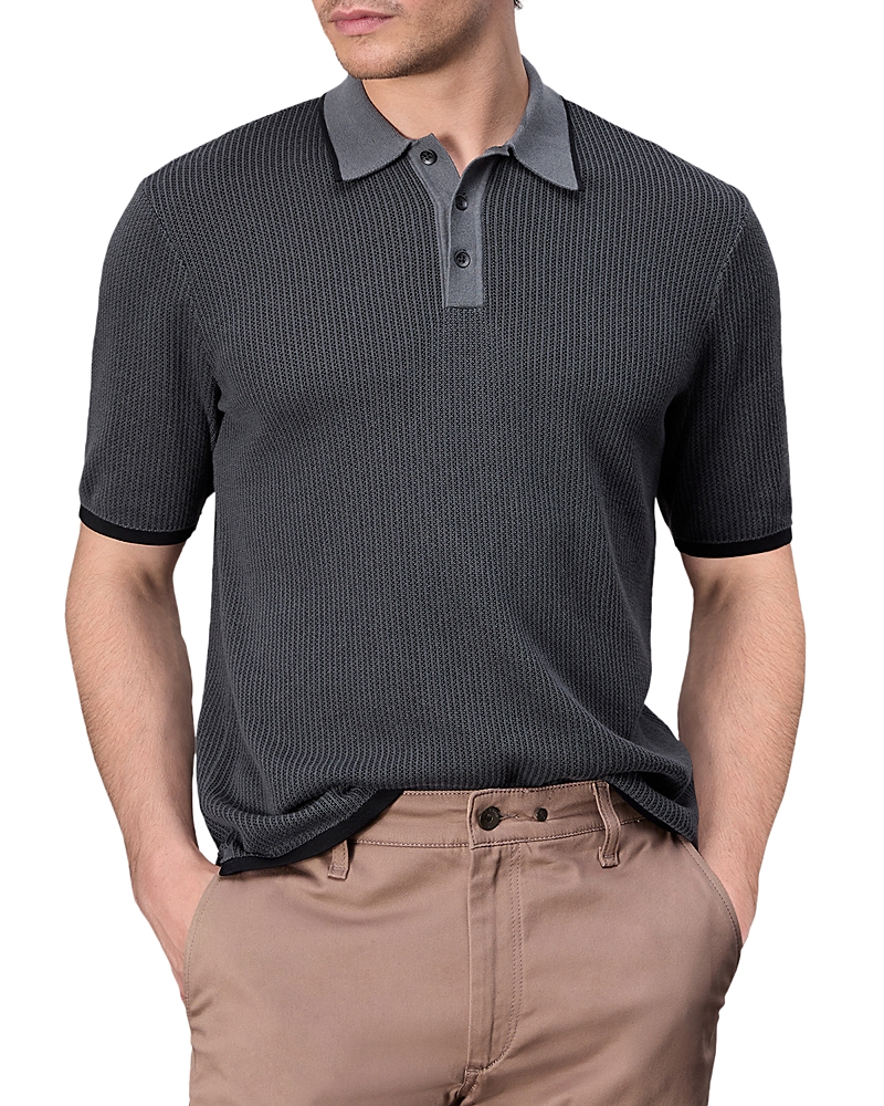 Rag & Bone Harvey Classic Fit Polo Shirt In Gray