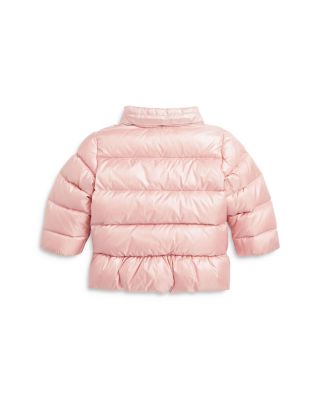 Girls' Metallic Down Hooded Peplum Jacket - Baby