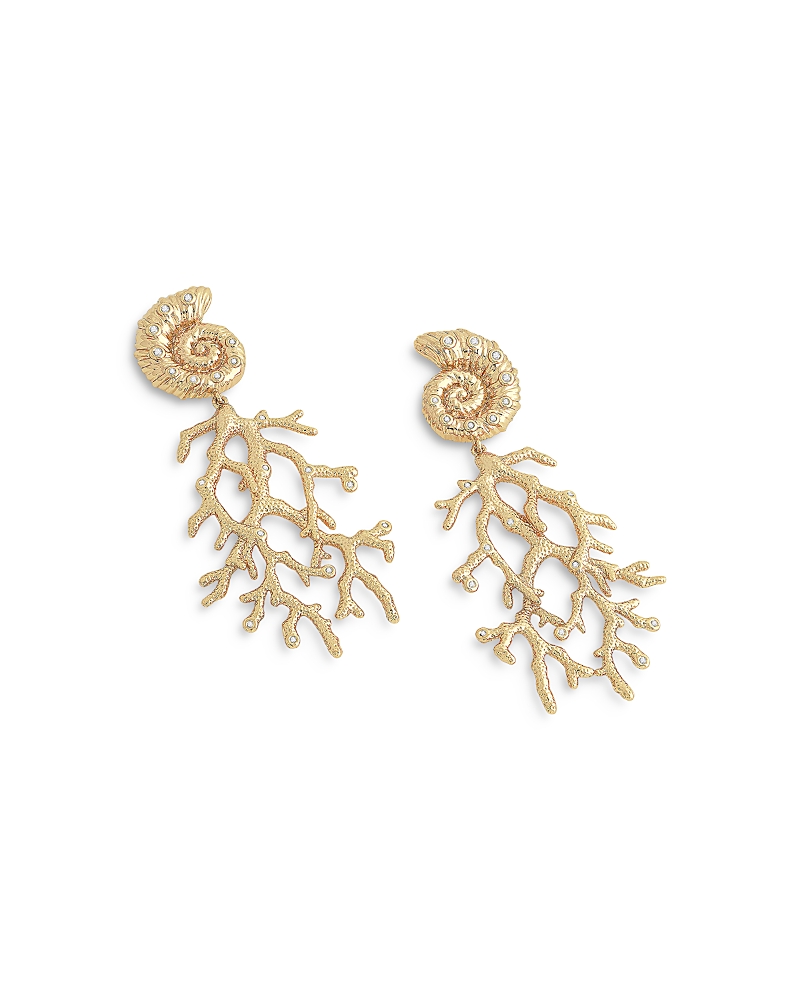 Anabel Aram Women's Ocean Shell With Coral 18k-gold-plated & Cubic Zirconia Drop Earrings In Gold