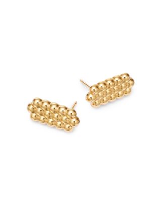 Multi Bead Hexagon Statement Earrings in 14K Yellow Gold