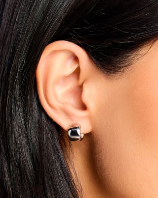 Polished Classic Huggie Hoop Earrings in Sterling Silver