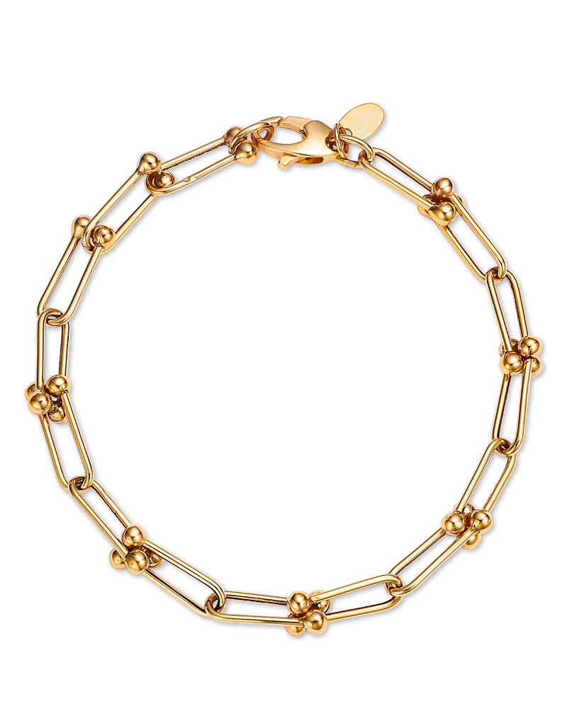 Bloomingdale's Fine Collection Polished Jax Paperclip Link Bracelet In 14k Yellow Gold In Gold