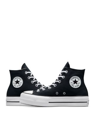 Women's Chuck Taylor All Star Hi Top Black & White Platform Sneakers