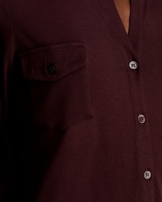 Point Collar Button Front Shirt