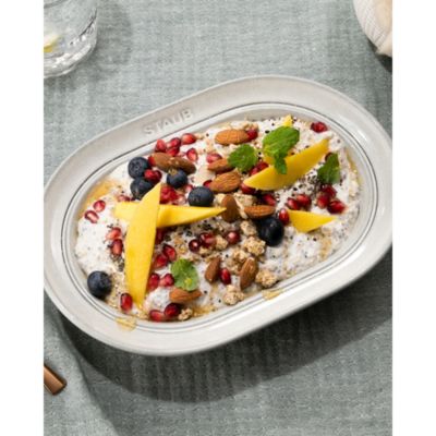 10&amp;quot; Oval Serving Dish, White Truffle