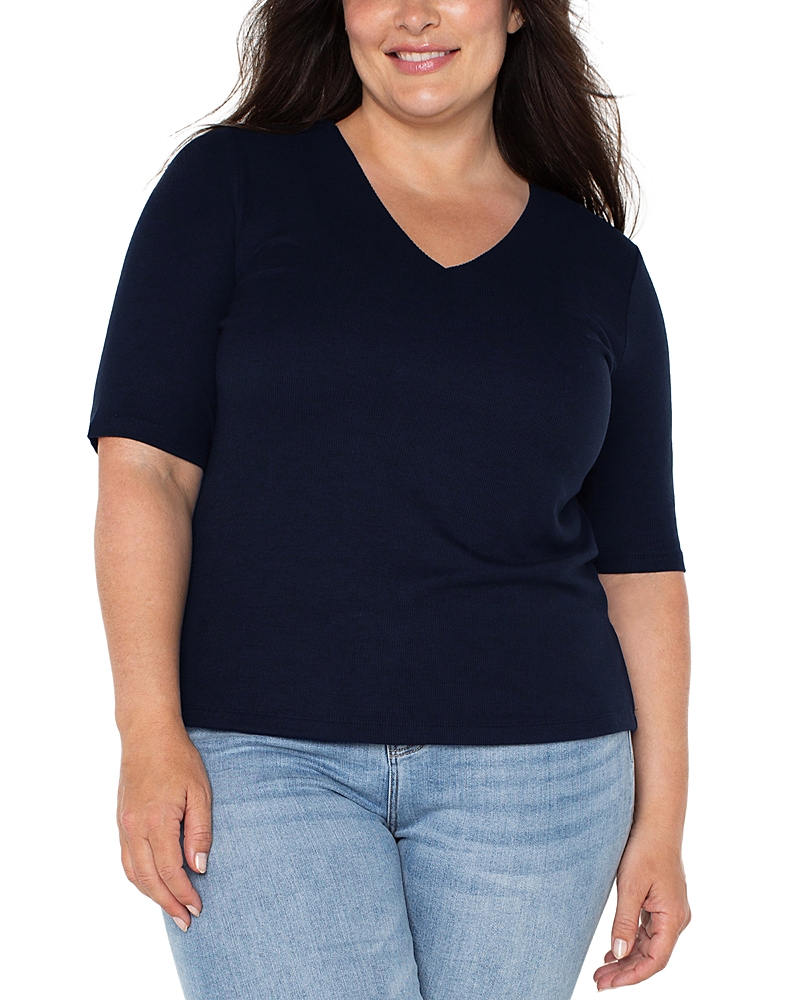 Liverpool Los Angeles Plus Rib Knit Top